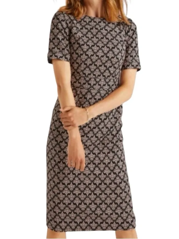 Like New Boden Talia Sheath Dress Black Pink Size 8 - Image 2