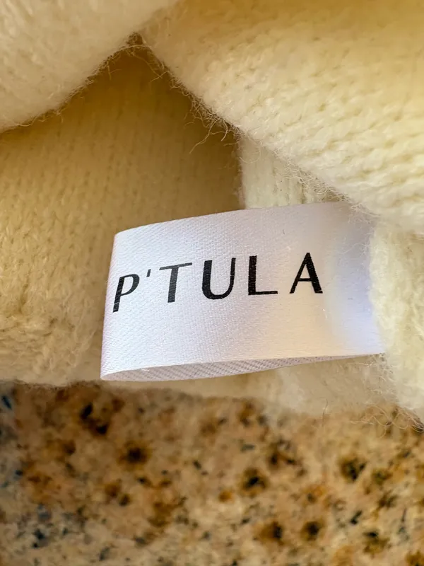 P'tula apres Cream & Pink Half-Zip Logo Knit Ski Sweater - Image 7