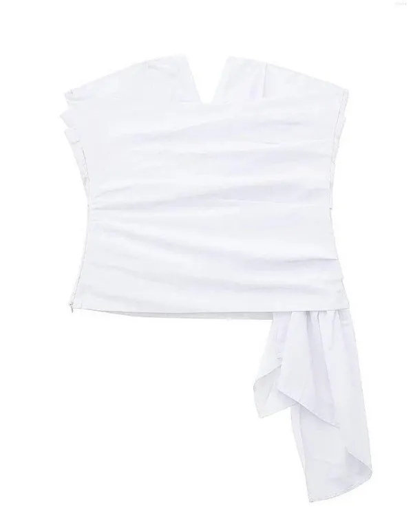 Zara NWT  STRIPED White STRAPLESS TOP. Size Small. - Image 4