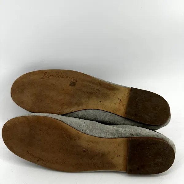 Sam Edelman Felicia Ballet Flats Suede Cushioned Bow Slip On Gray 8 - Image 6
