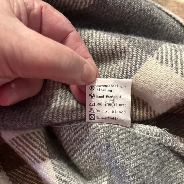 Women's Plaid Shacket Jacket Size Large.‎ Cream, Grey, Brown - Image 7
