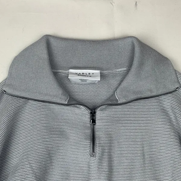 Varley x Barry's size xs gray knit pull over 1/4 zip Sweater waffle relaxed - Image 4