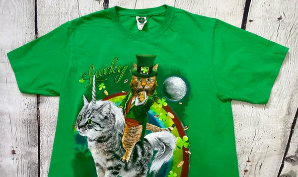 St. Patrick’s Day Leprechaun Cat T-shirt - Image 7