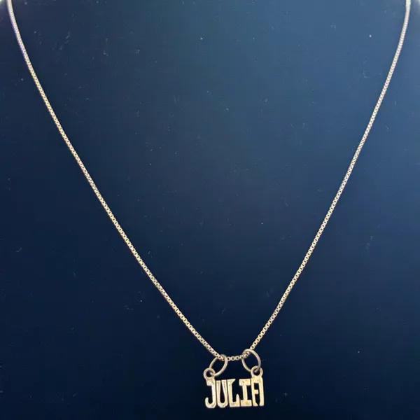 Custom "JULIA" Sterling Silver Block Name Necklace 20” - Image 2