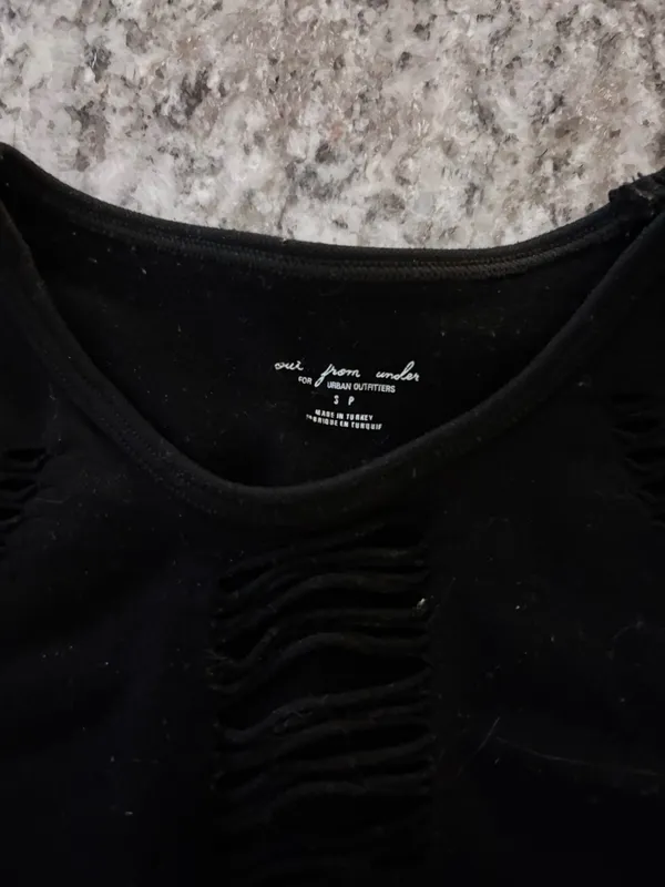Urban Outfitters Saskia Long Sleeve Out From Under Seamless Slashed Black - Image 4
