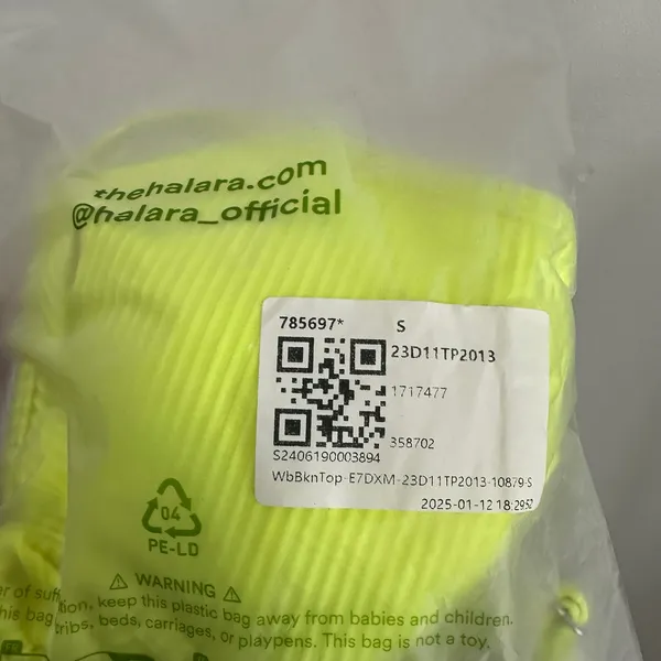 Halara Women's Bikini Bathing Suit Top Neon Yellow Sporty Size Small Cruise Vaca - Image 6