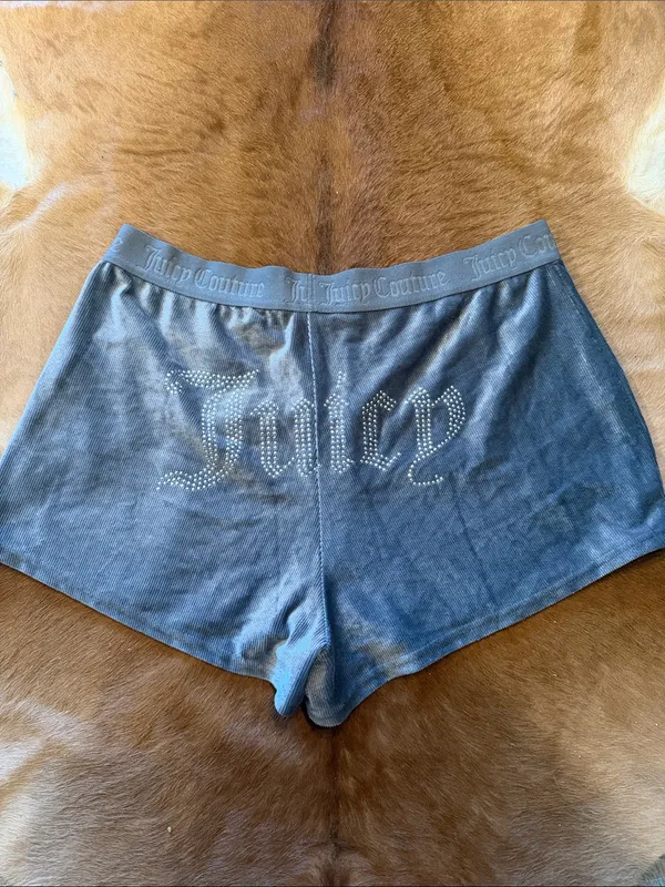 Y2K Juicy Couture bling lounge shorts in gray XL - Image 2
