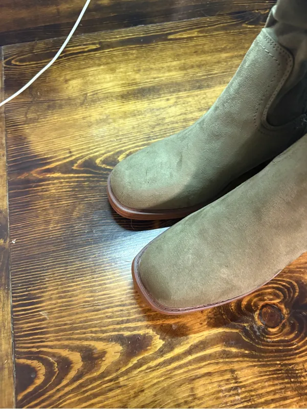 Union Bay Maude Olive Green Suede Boots Size 11 - Image 3