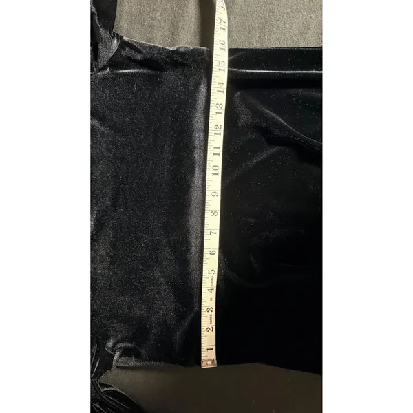 Vintage 90s CDC Caren Desiree Black Velvet Maxi Dress Tie Back Size 10 retro - Image 11