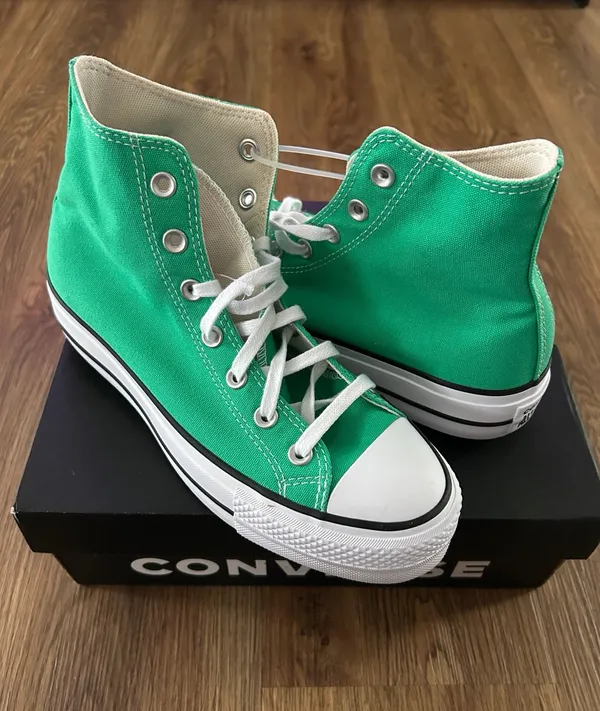 CONVERSE Ctas lift platform green lace up shoes sneakers women’s 7.5 new - Image 8