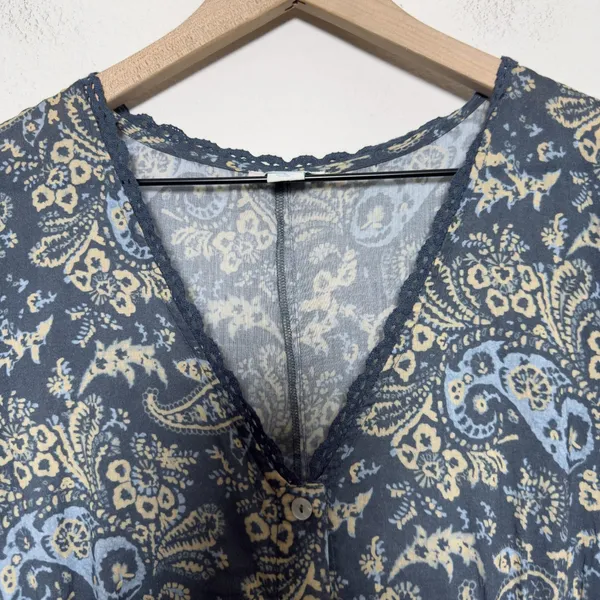 Sundance‎ Women Daybreak Maxi Dress Small Paisley V-Neck Half Sleeve Cottagecore - Image 2