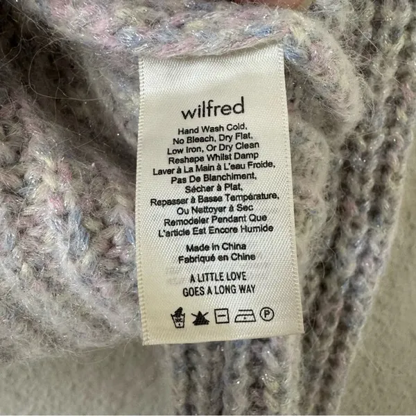 Aritzia Wilfred Pastel Multicolored Cotton Candy Poesy Cardigan Size Small - Image 5
