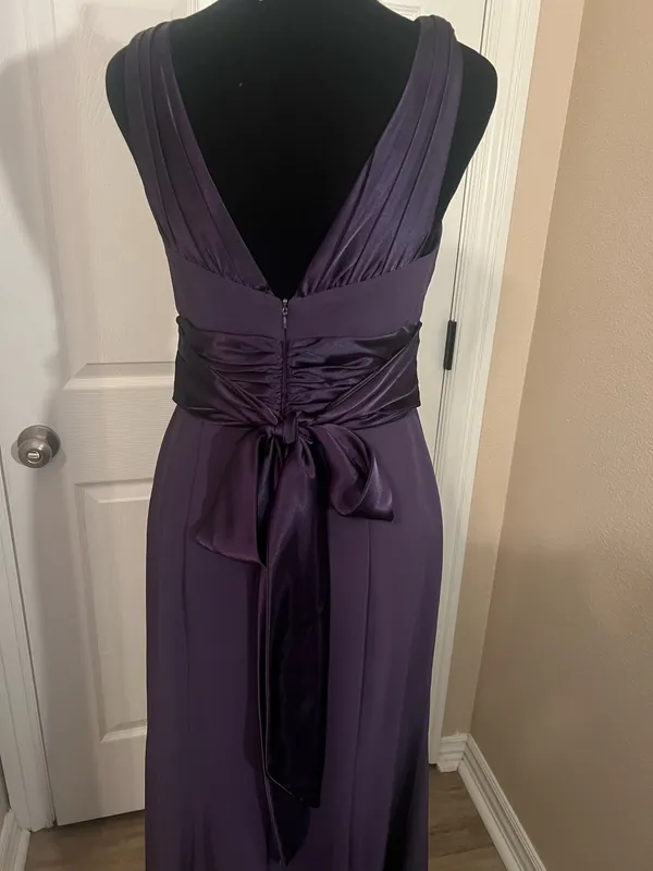 Formal purple bridesmaid evening dress - Image 4
