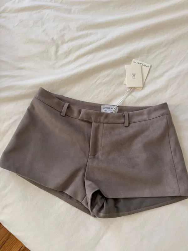 Peppermayo Suede Micro Shorts Grey - Image 3