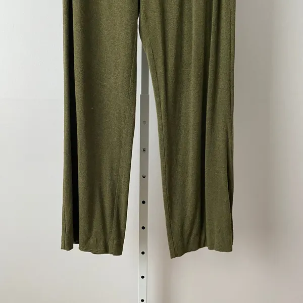 Eileen Fisher Relaxed Lagenlook Wide Leg Pull On Pant Medium‎ Green Olive - Image 3