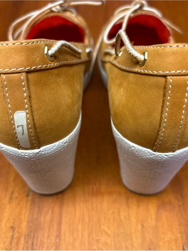 Timberland Skipher Mule Tan Boat Moccasin Wedge Leather size 7 - Image 4