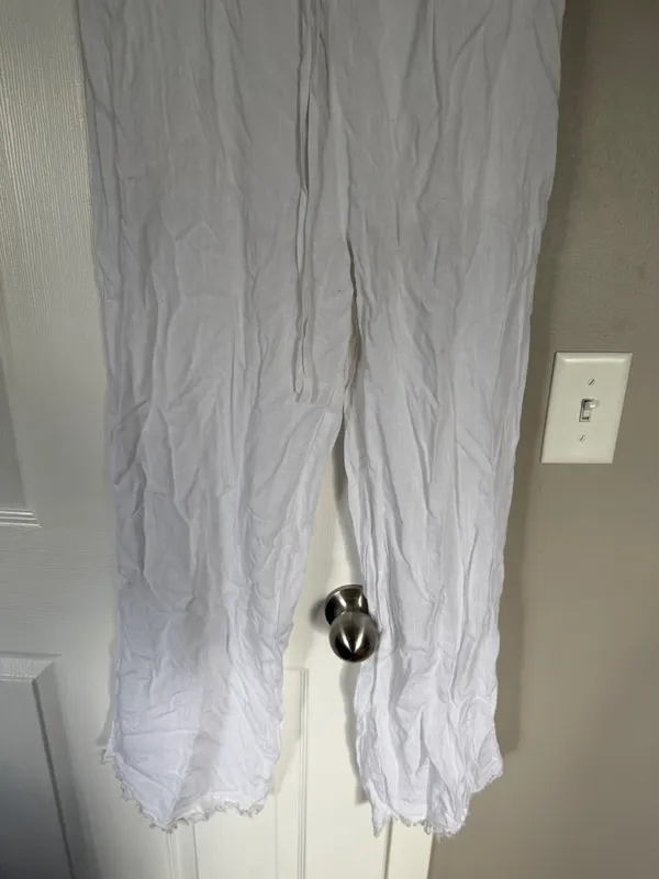 Altard State White Off Shoulder White Full Length Jumpsuit - Image 3