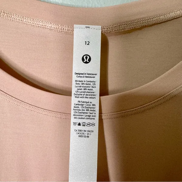 Lululemon Modal Relaxed Fit Long Sleeve Shirt Misty Shell Size 12 NWT - Image 9