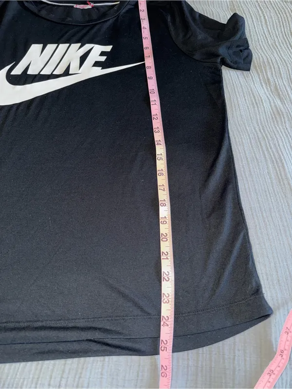 Nike Black Tee with White Logo Short Sleeve - Image 4