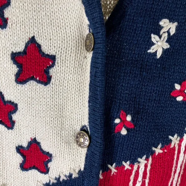 Vintage Christopher Banks Womens Small Knit Sweater Vest Embroidered Americana‎ - Image 4