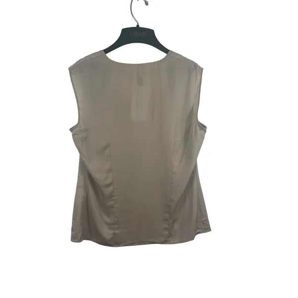 Jami’s Collectibles Boutique Gray/tan Sleeveless V-neck Dressy Top Size 10 NWT - Image 2