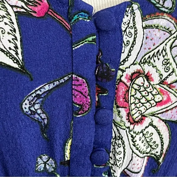 Anthropologie Maeve Purple Floral Long Sleeve Ruffle Hem Dress XS/S - Image 9