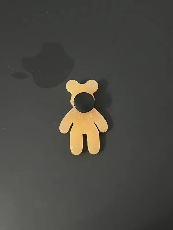 Crocs Yellow Glitter Teddy Bear Jibbitz Charm - Image 3