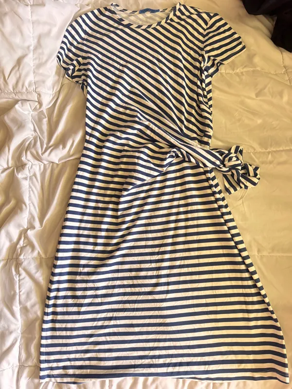 J. McLaughlin Blue white striped dress - Image 2
