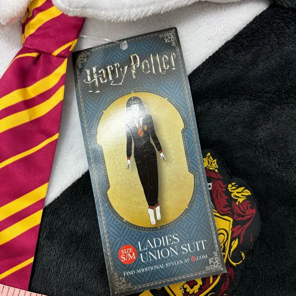 Harry Potter Black‎ Gryffindor Hooded Union Suit NEW Size S/M - Image 7