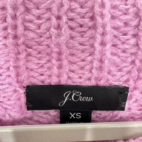 J. Crew Women's XS Sweater Pointelle Cable Knit Pink Alpaca‎ Blend Mockneck - Image 5