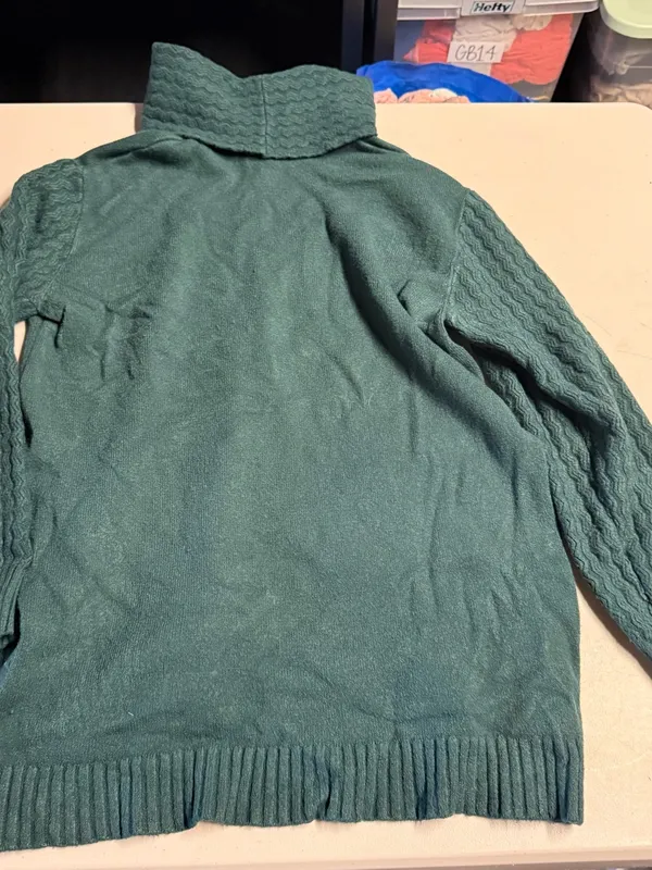 Coco + Carmen Cozy Women's Turtleneck Sweater Tunic in Forest Green Size Small - Image 5