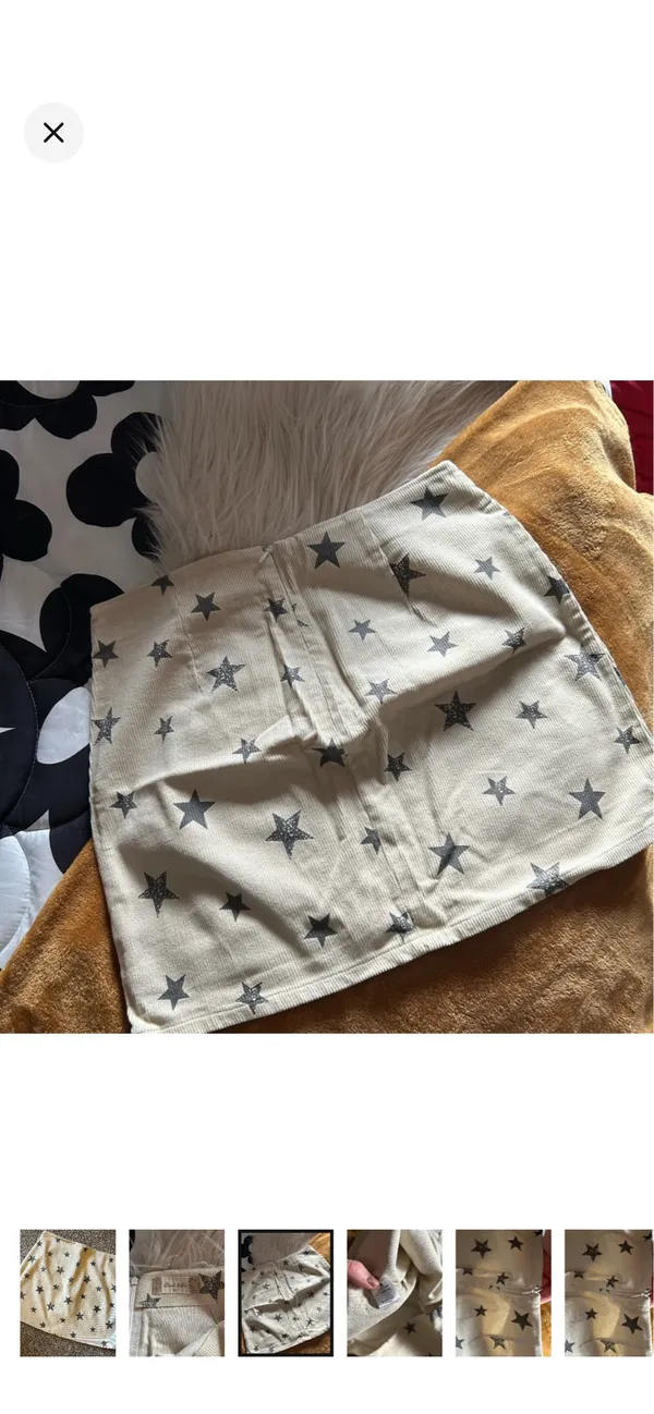 Altar’d State | Star printed corduroy style 100% cotton mini skirt - Image 3