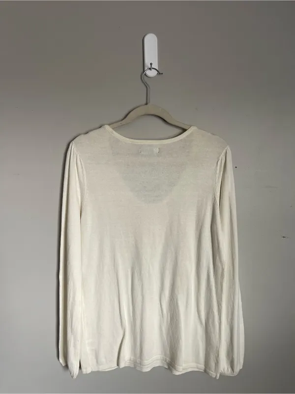 MOUNTAIN LAKE | Cream Long Sleeve Scoop Neck Sweater Sz M - Image 4