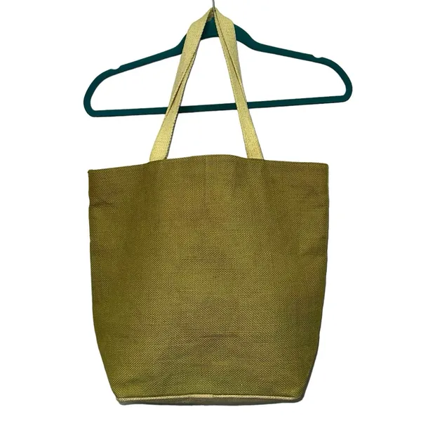 Wisteria Jute Tote Bag Natural Fiber Market‎ Beach Bag Green - Image 3