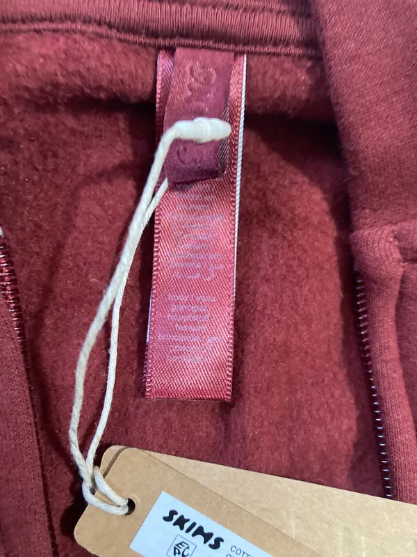 SKIMS Cotton Fleece Zip-Up Hoodie XS - Image 5