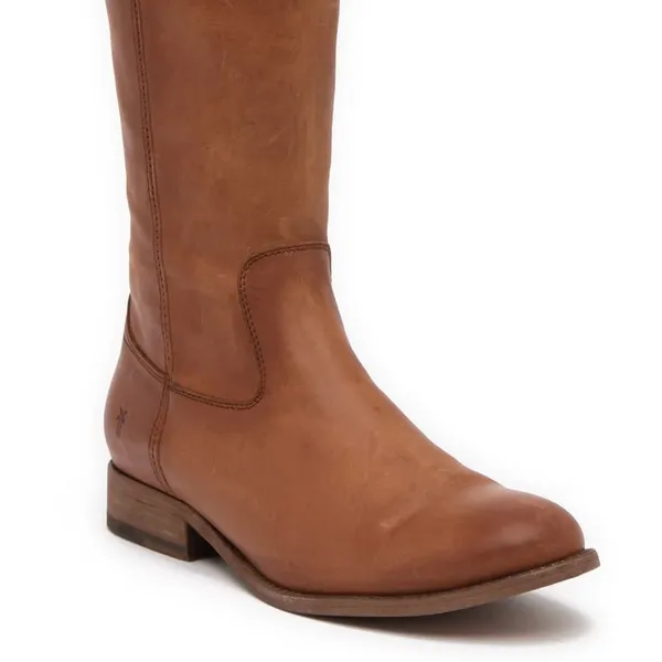 Frye Melissa Button Inside Zip Leather Boot COGNAC/BROWN Color NEW - Image 8