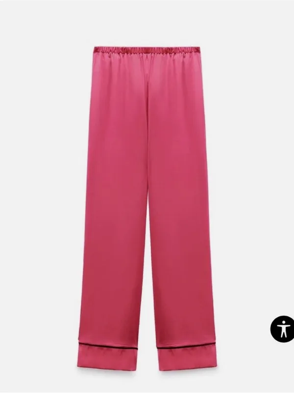 Zara Barbie Fuchsia Wide-Leg Lounge Pants - Image 2