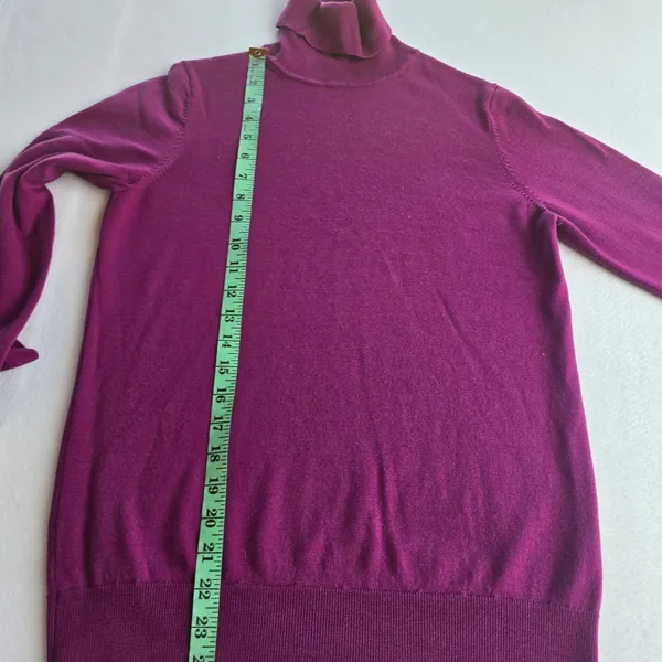 Uniqlo Womens 100% Wool Turtleneck Sweater‎ Magenta Pink Long Sleeve Medium - Image 7