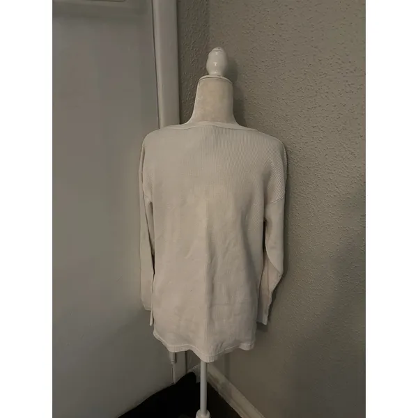 VTG Halloween Maze Cream Crewneck Thermal Sweatshirt L Casual Holiday Vampire - Image 2