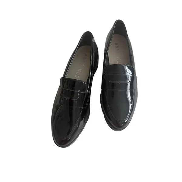 ANNE KLEIN Black Patent Dress Wedges Loafers Size 6.5 - Image 8