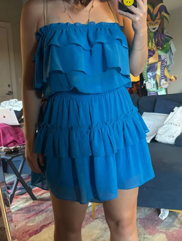 Blue Ruffle Dress - Image 2