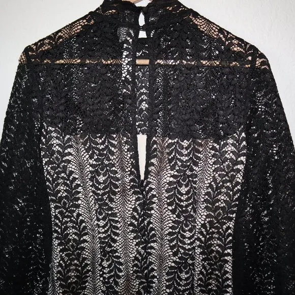 Keepsake the label Uptown black Lace mock neck Whimsigoth grunge dress XS - Image 9
