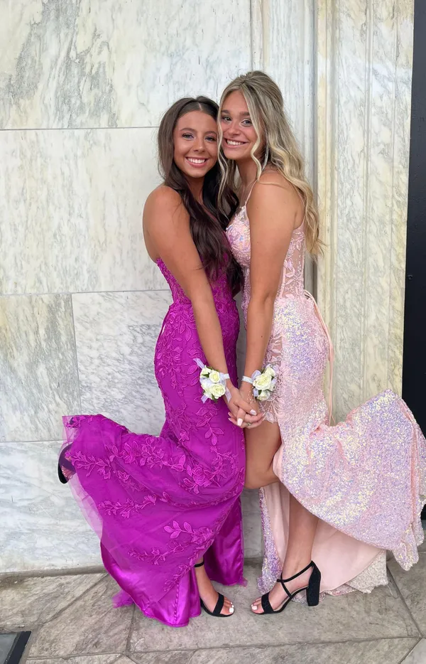 pink prom dress Size 4 - Image 6