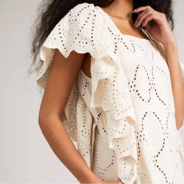 Munthe Hico Eyelet Ruffle Dress US 6 / FR 36 - Image 8