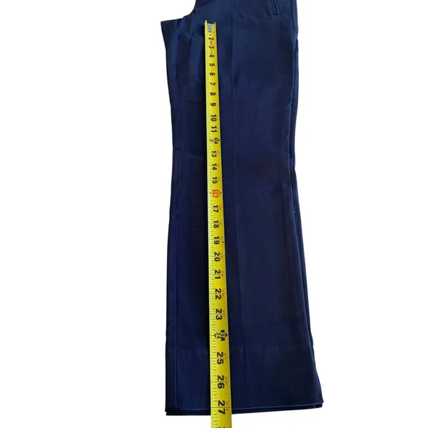 Level 99 Trousers Women 31 Navy Blue Zip Pocket‎ Stretch Slit Hem Dark Academia - Image 8