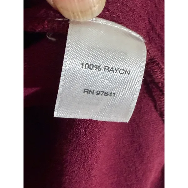 J. Jill Button Down Shirt Burgundy XL Women Pintuck Rayon Long Sleeve Tunic - Image 4