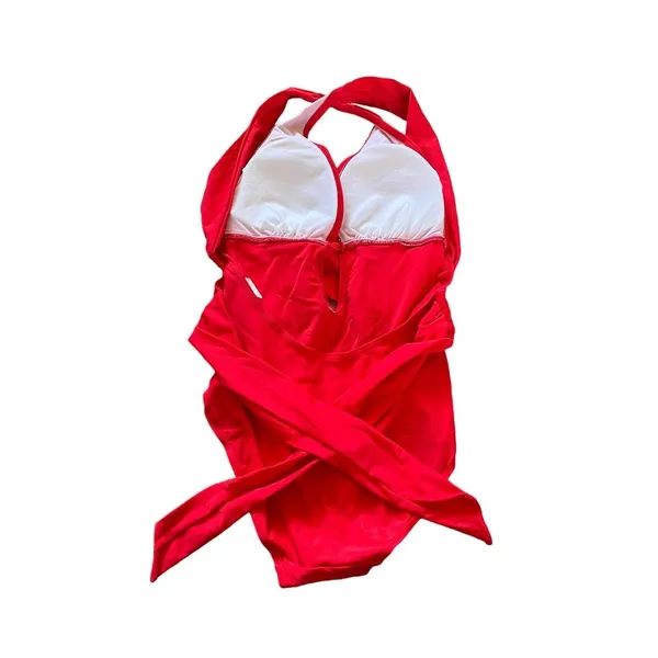 NWOT Red Strappy Criss Cross One Piece Swimsuit Women’s Size Small - Image 6