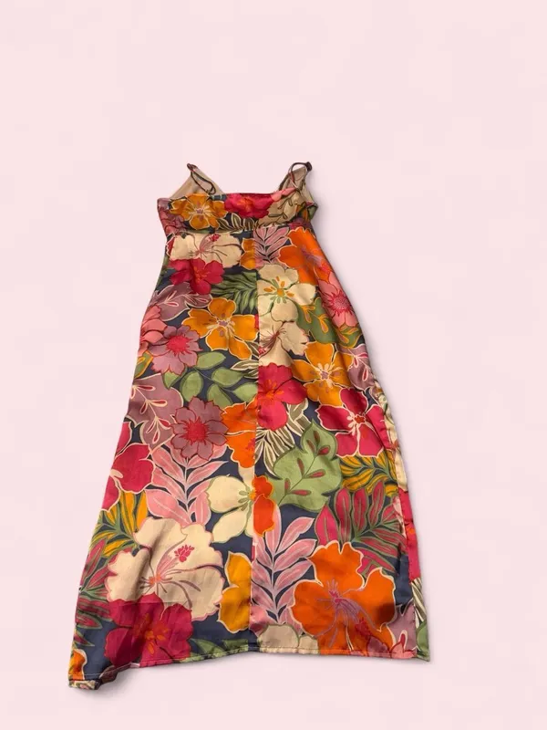 Dress Forum Floral Wrap Midi Dress - Orange, Pink, Green - Image 2