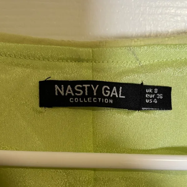 Nasty Gal Green Gingham Button Front Cottagecore Spring Top - Image 2