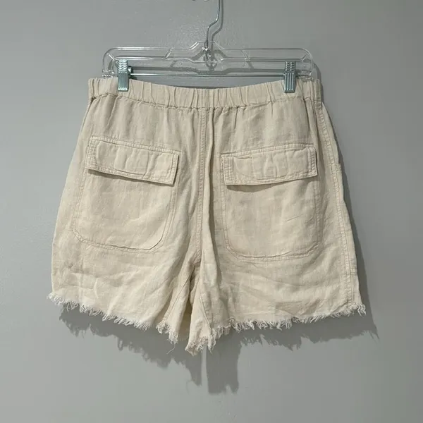 Free People Revolve Tomboy Linen Shorts Size S Color is Cream Oversized - Image 14